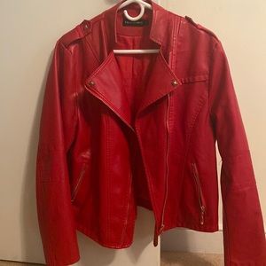 Red leather jacket